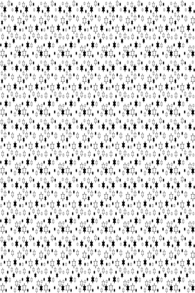 Seamless pattern with black and white stars on white background. Memphis pattern illustration. little stars seamless vector pattern background illustration.