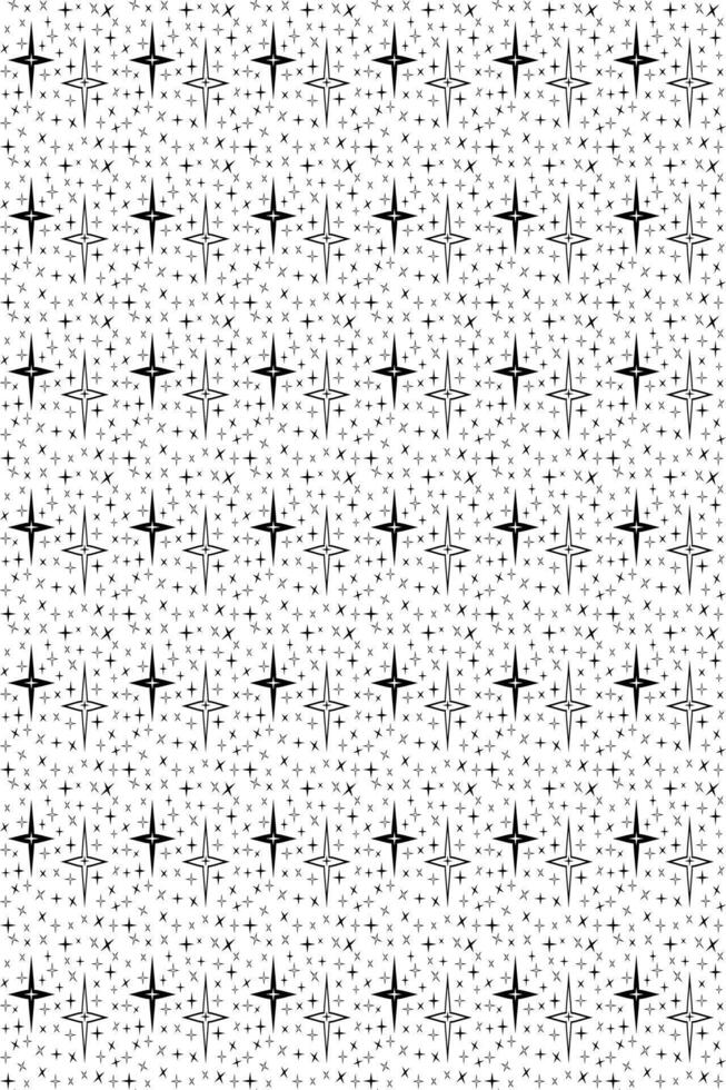 Abstract stars seamless pattern background. Geometric ornamental wallpapers and backgrounds. memphis pattern background. Black and white illustration. vector