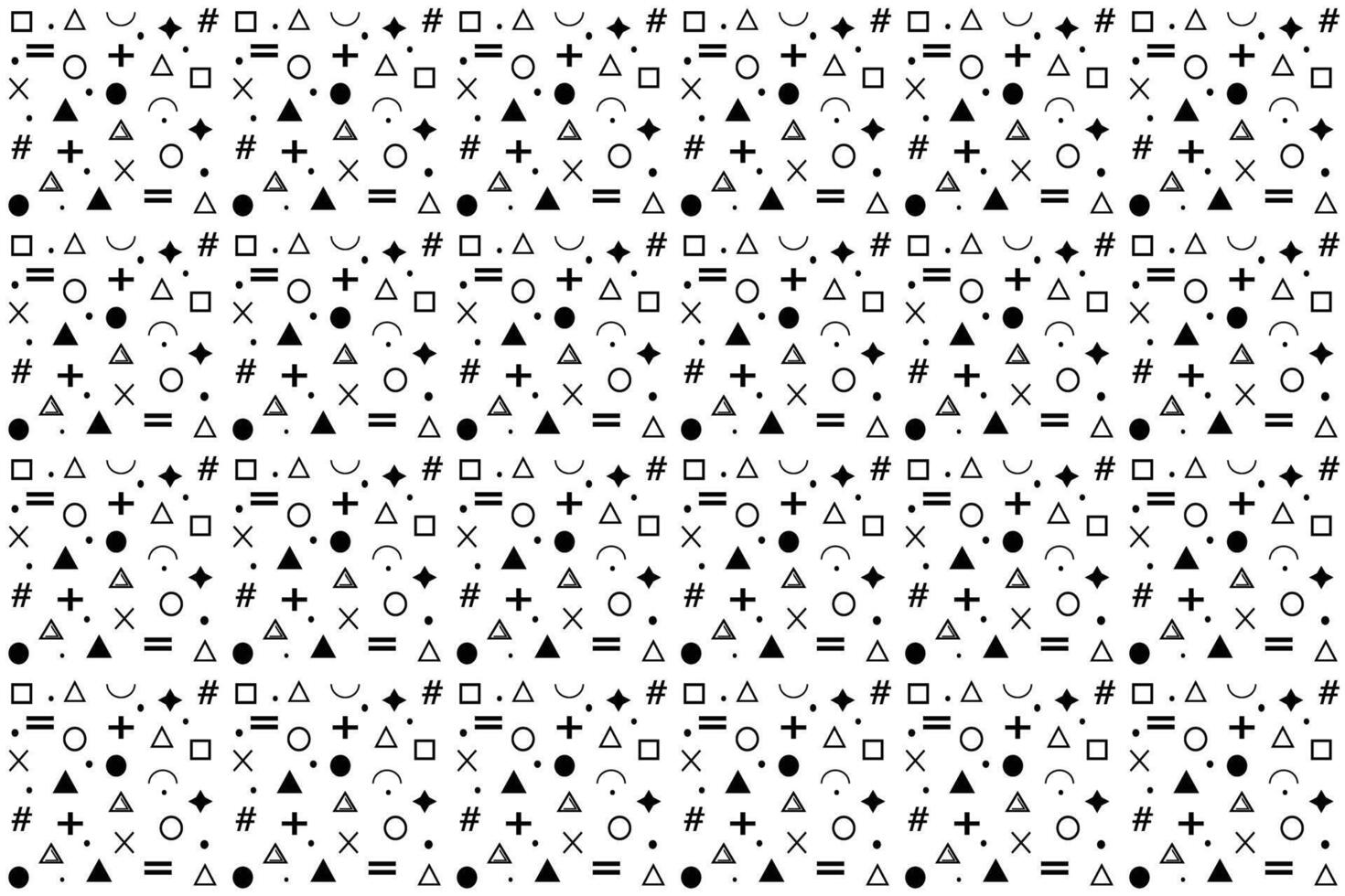 Seamless geometric pattern. Black and white background. Vector illustration. mathematical signs seamless pattern. abstract elements pattern design.