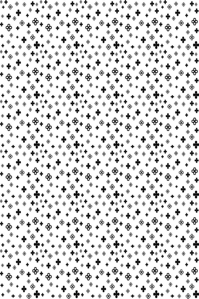 Seamless pattern with black and white little flowers on white background. floral pattern background. memphis pattern design. Vector illustration. hand drawn floral patterns.