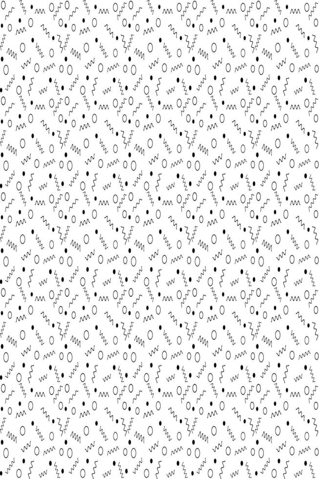 Seamless geometric pattern with circles, lines and dots. Memphis geometric patterns. Vector illustration. seamless abstract trendy pattern. doodle vector background illustration.