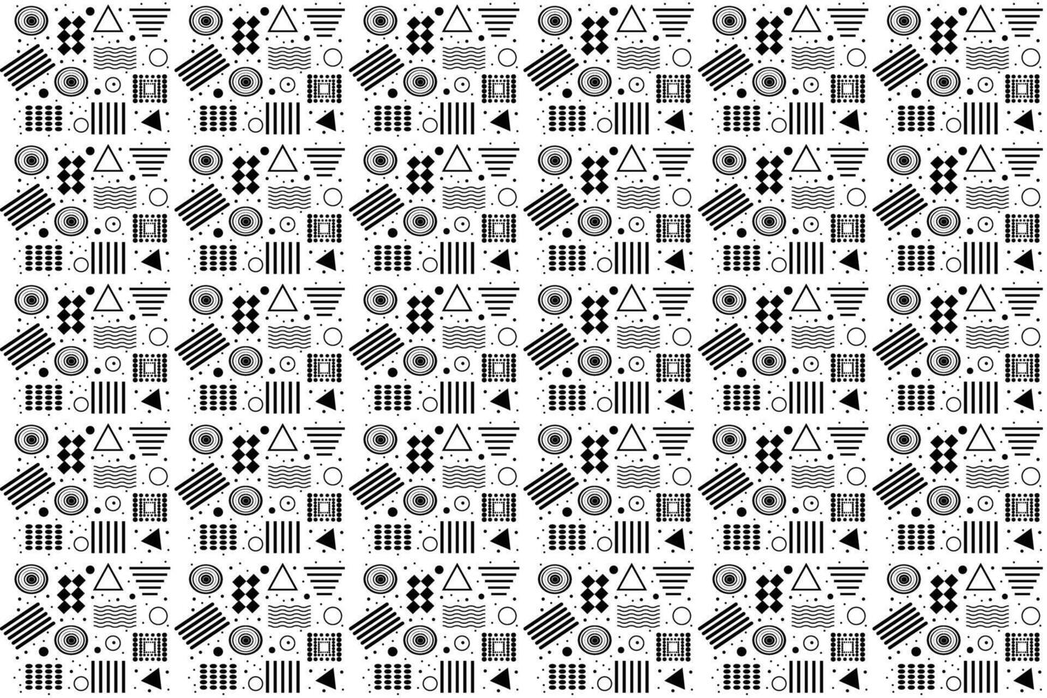 Black and white geometrical background with hand drawn decorative tribal elements. Print with ethnic, folk, traditional motifs. Seamless vector pattern.