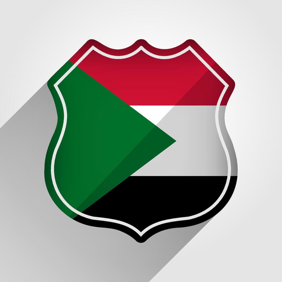 Sudan Flag Road Sign Illustration vector