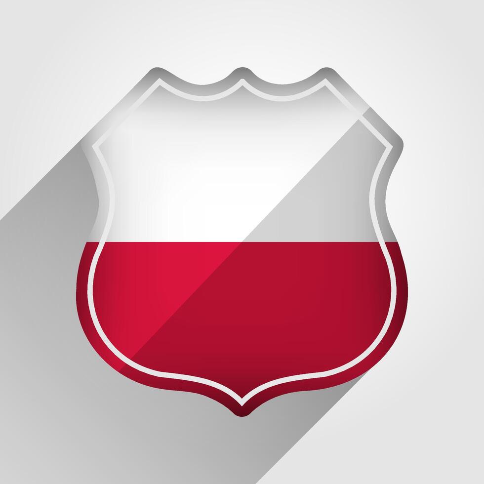 Polonia bandera la carretera firmar ilustración vector