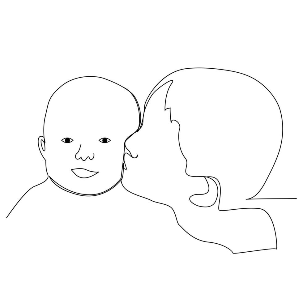 Beso día continuo uno línea Arte dibujo vector diseño y ilustración