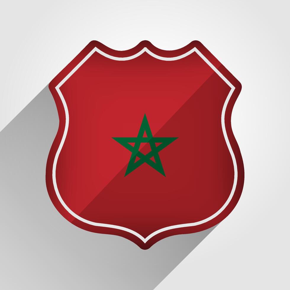 Marruecos bandera la carretera firmar ilustración vector