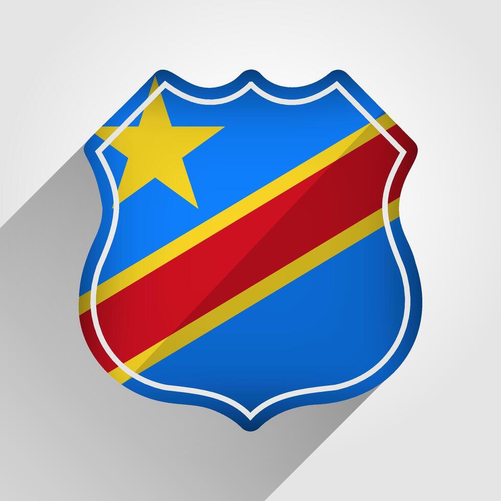 Democratic Republic of the Congo Flag Road Sign Illustration vector