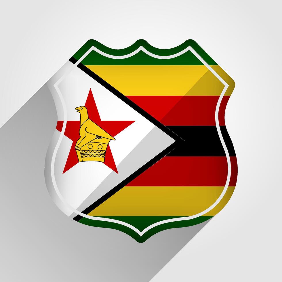 Zimbabwe Flag Road Sign Illustration vector