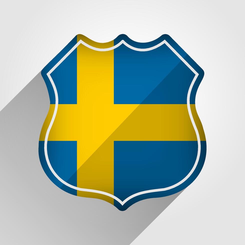 Sweden Flag Road Sign Illustration vector