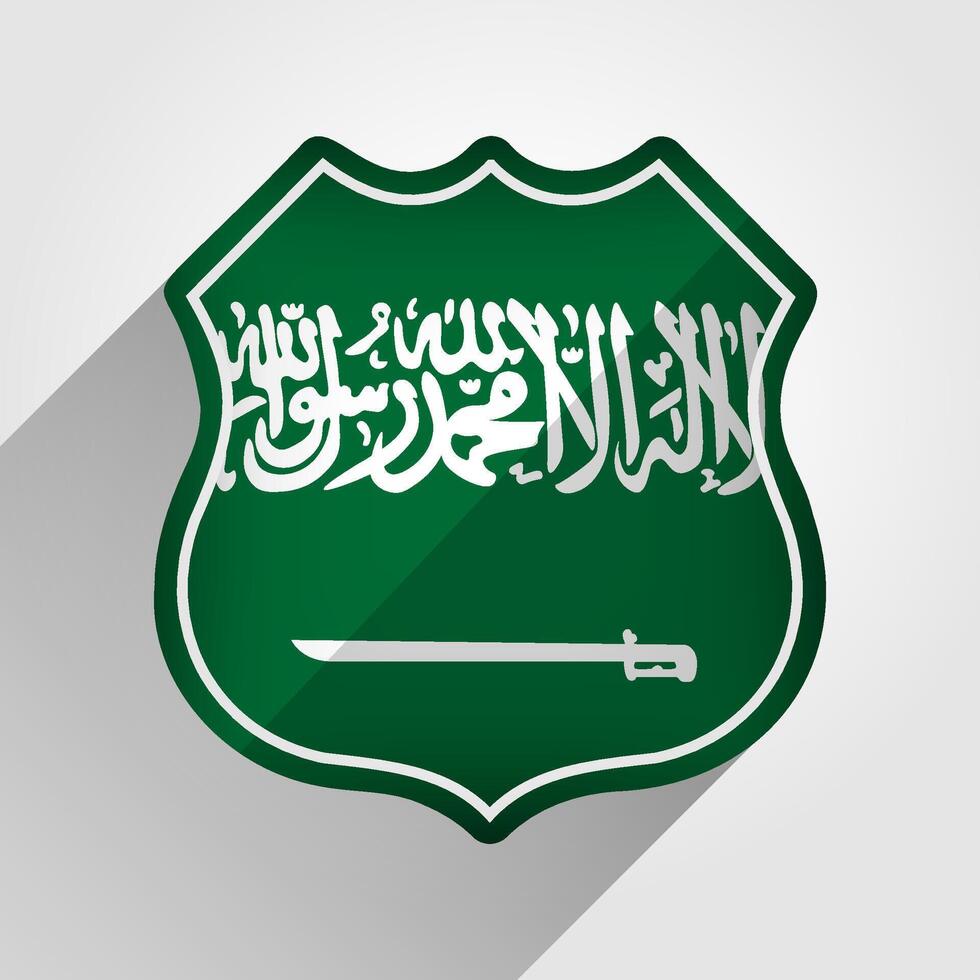 Saudi Arabia Flag Road Sign Illustration vector