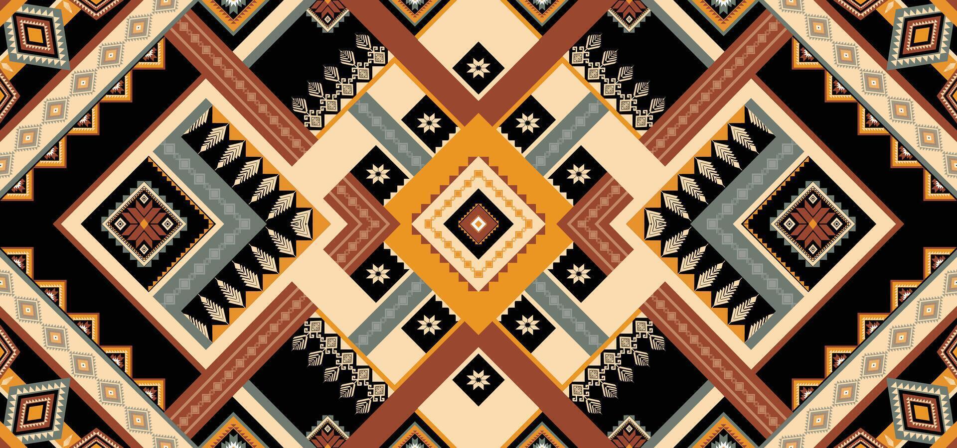 Geometric Ethnic pattern vector. African, American, Mexican, Western Aztec motif striped and bohemian pattern. designed for background,wallpaper,print, carpet,wrapping,tile,batik.vector illustratoin. vector