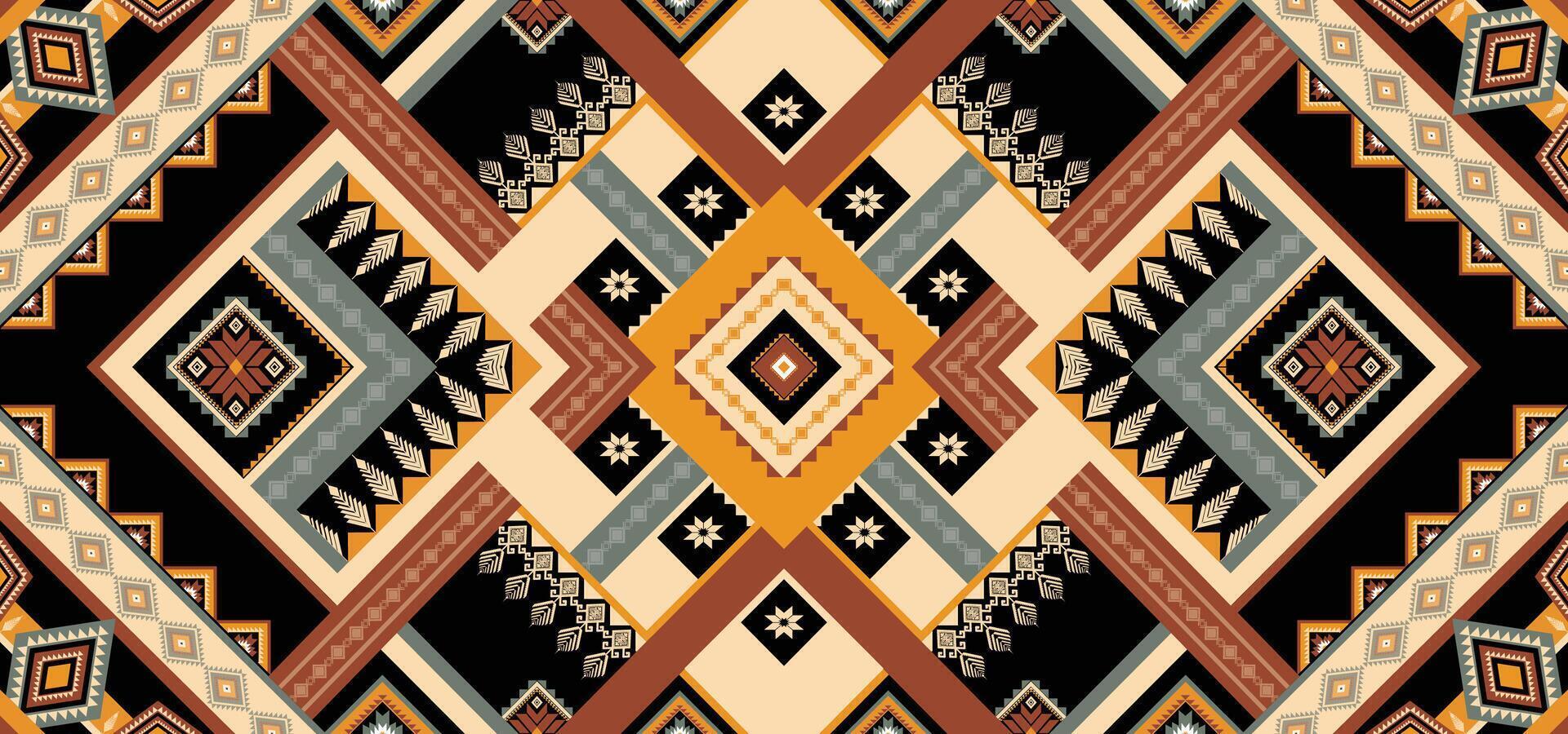 Geometric Ethnic pattern vector. African, American, Mexican, Western Aztec motif striped and bohemian pattern. designed for background,wallpaper,print, carpet,wrapping,tile,batik.vector illustratoin. vector