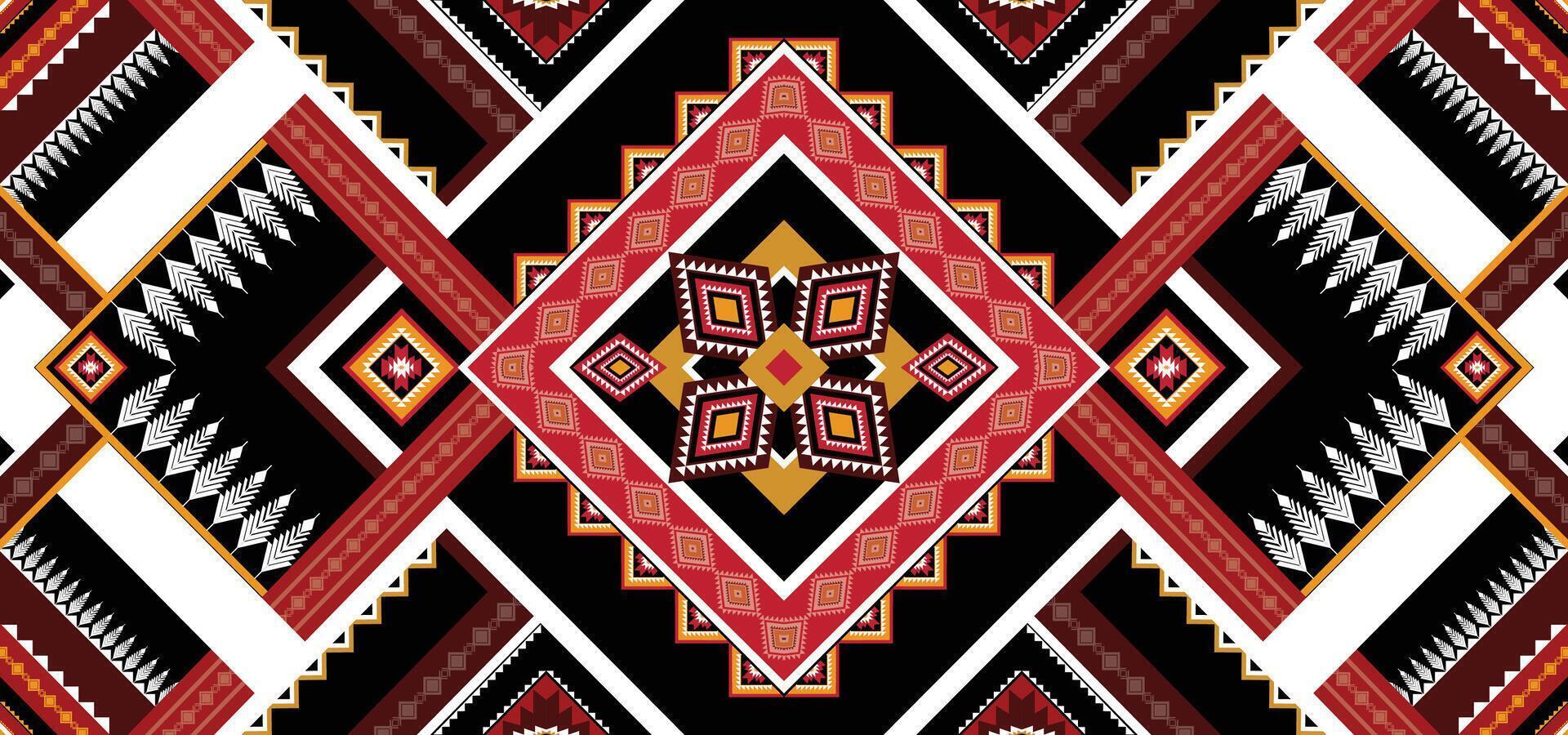Geometric Ethnic pattern vector. African, American, Mexican, Western Aztec motif striped and bohemian pattern. designed for background,wallpaper,print, carpet,wrapping,tile,batik.vector illustratoin. vector