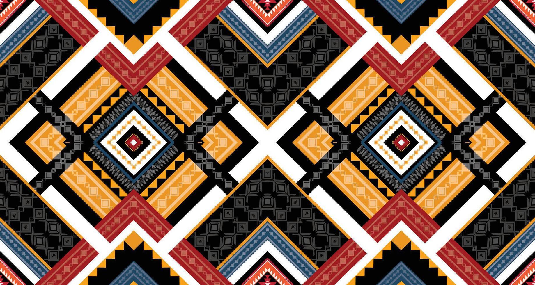 Geometric Ethnic pattern vector. African, American, Mexican, Western Aztec motif striped and bohemian pattern. designed for background,wallpaper,print, carpet,wrapping,tile,batik.vector illustratoin. vector