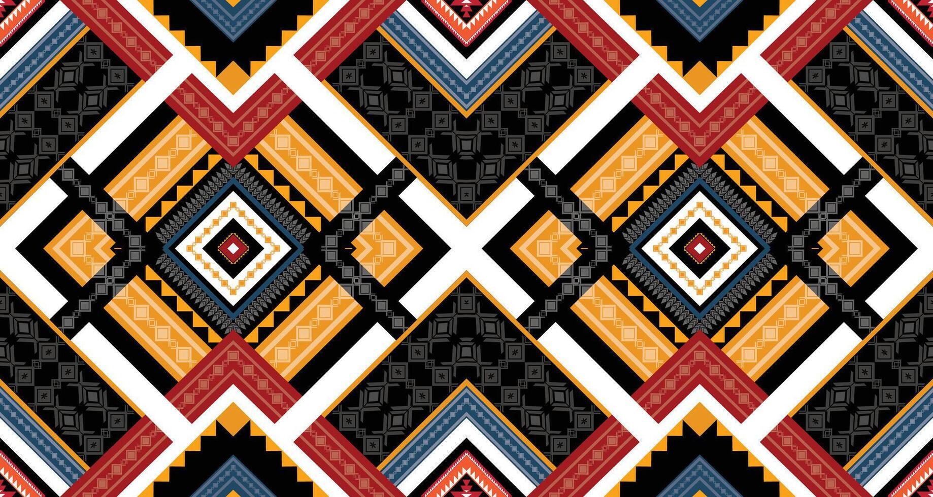 vector de patrón étnico geométrico. motivos africanos, americanos, mexicanos, aztecas occidentales a rayas y patrones bohemios. diseñado para fondo, papel tapiz, impresión, alfombra, envoltura, azulejo, ilustración batik.vector.