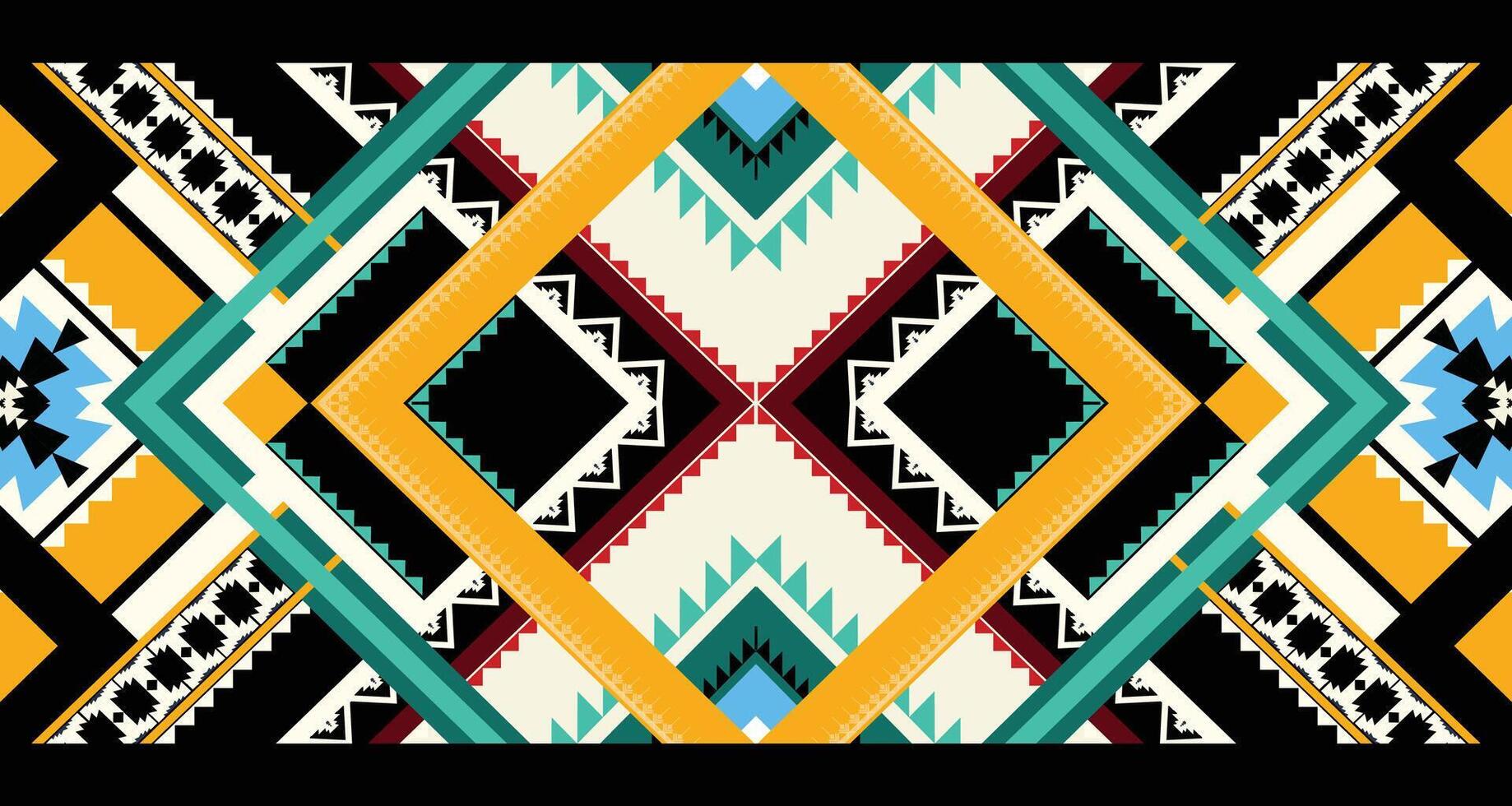 Geometric Ethnic pattern vector. African, American, Mexican, Western Aztec motif striped and bohemian pattern. designed for background,wallpaper,print, carpet,wrapping,tile,batik.vector illustratoin. vector