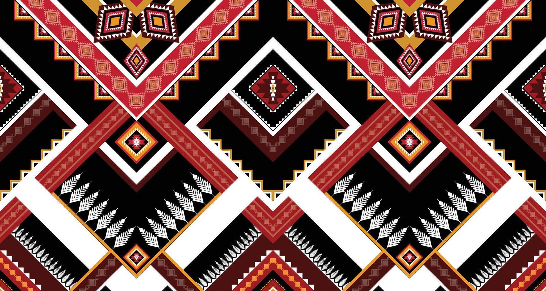 Geometric Ethnic pattern vector. African, American, Mexican, Western Aztec motif striped and bohemian pattern. designed for background,wallpaper,print, carpet,wrapping,tile,batik.vector illustratoin. vector