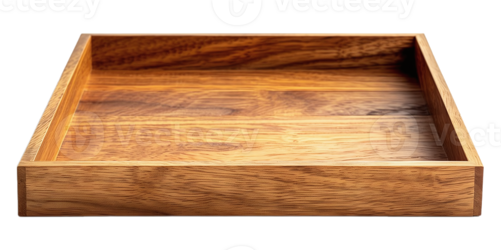 AI generated Elegant wooden tray for serving, home decor, and organization, ideal for kitchen, dining, and coffee table settings png