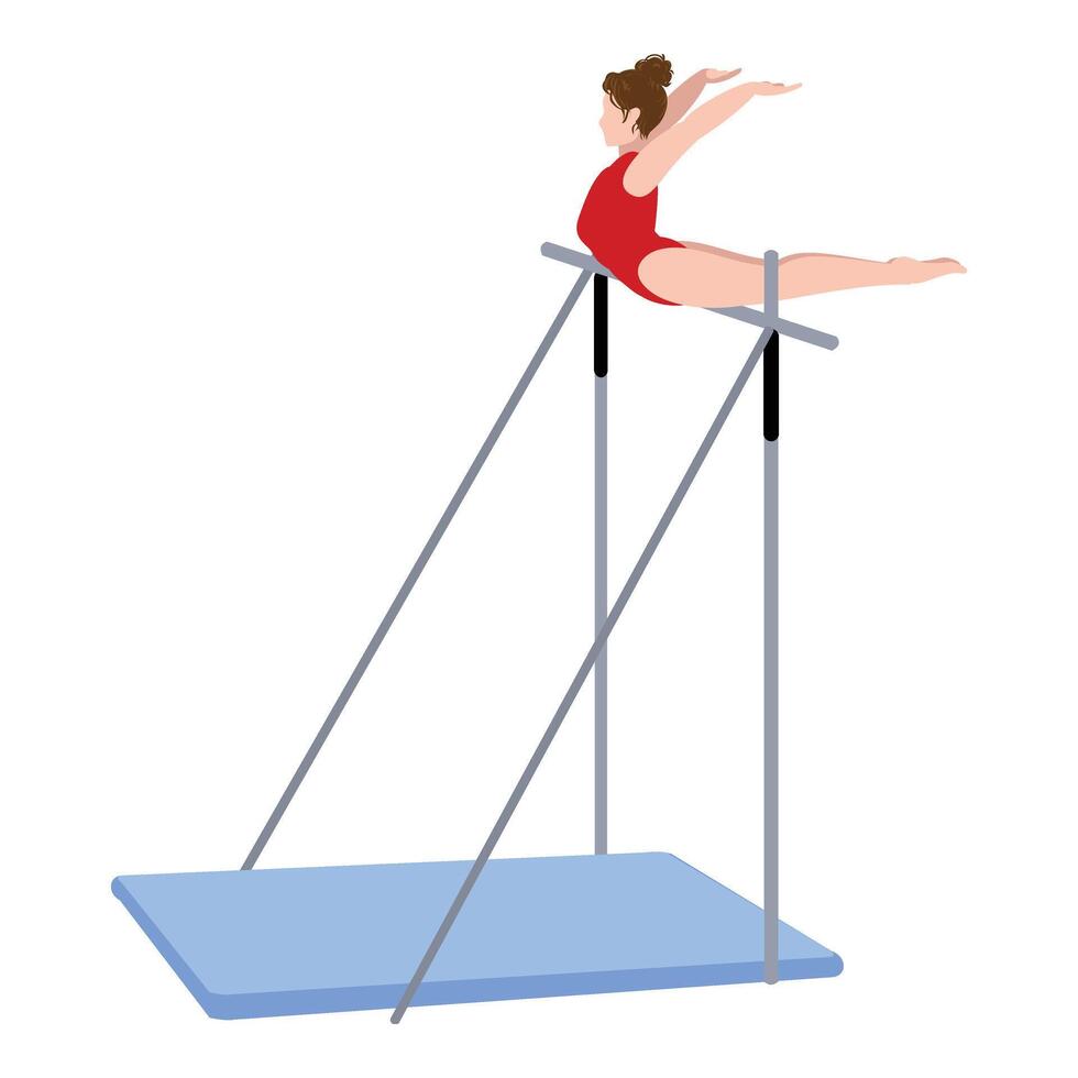 Horizontal bar gymnastic icon cartoon vector. Sport fitness center vector