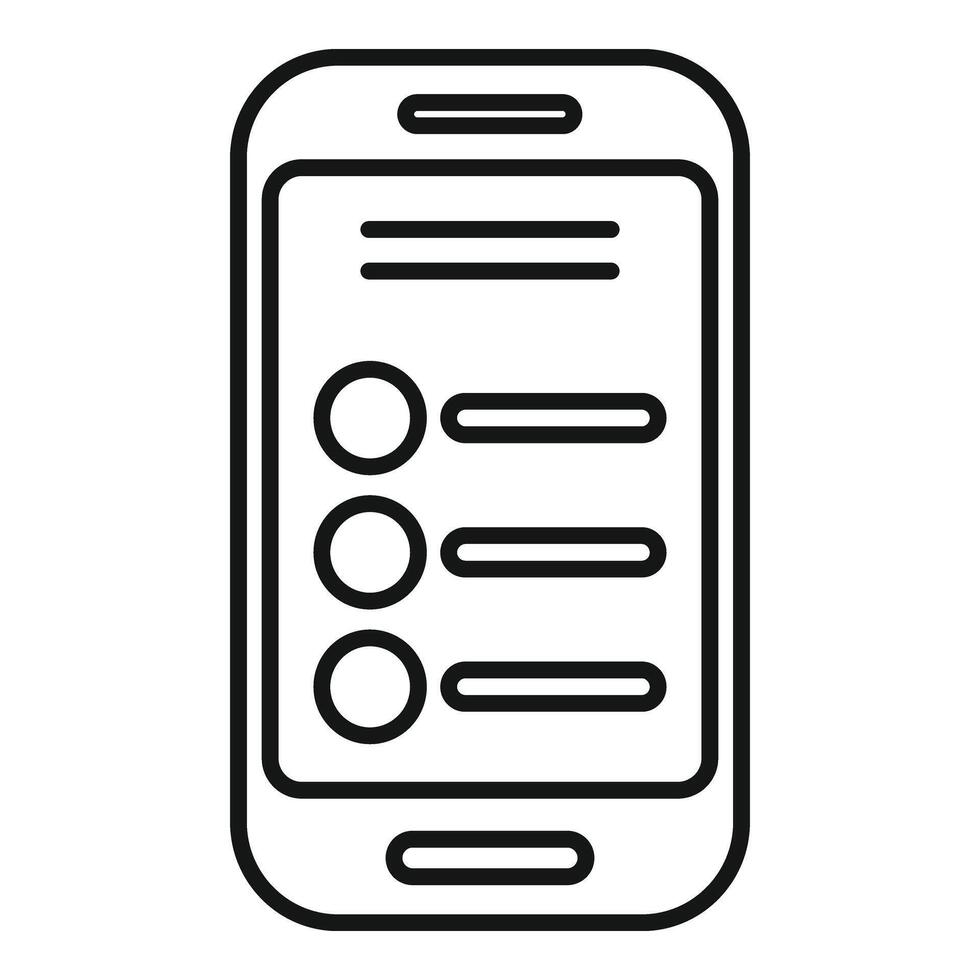 Online phone wish list icon outline vector. Care items vector