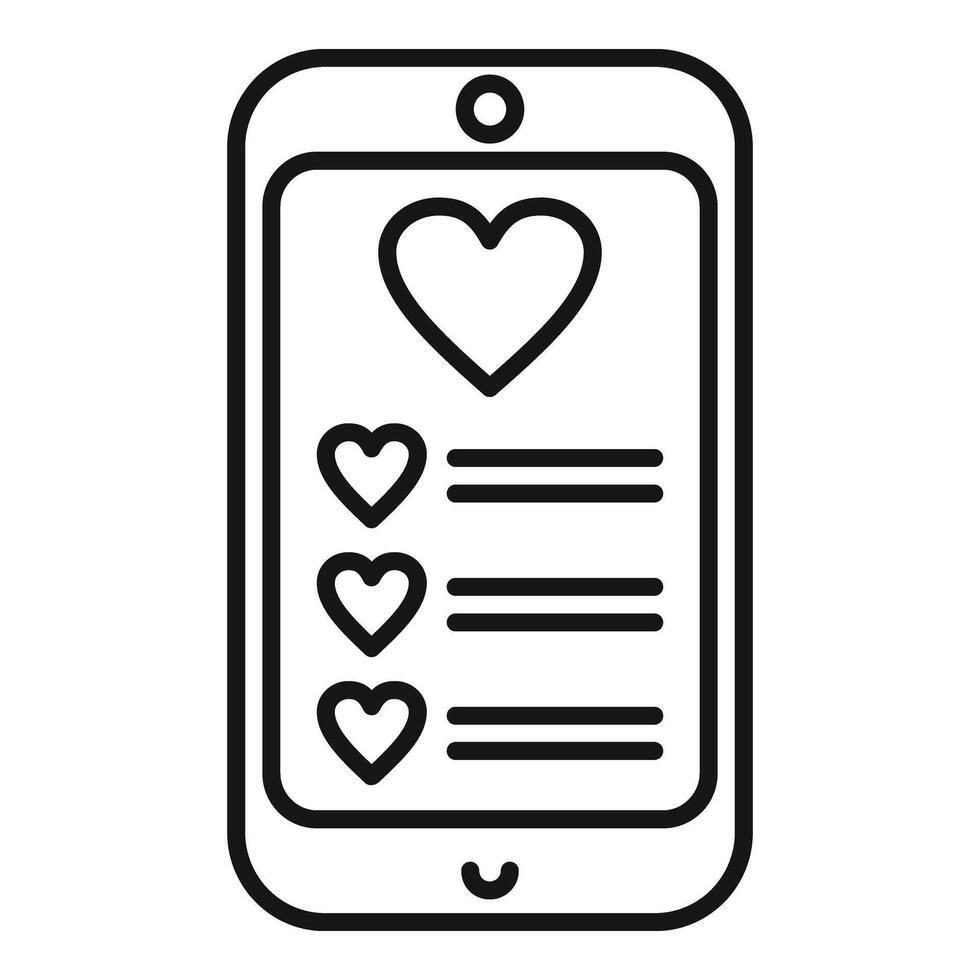 Smartphone sheet addiction icon outline vector. Key desire items vector