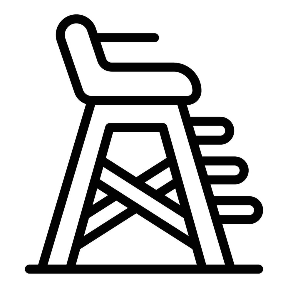 Elevated lifeguard chair icon outline vector. Emergency helping team vector