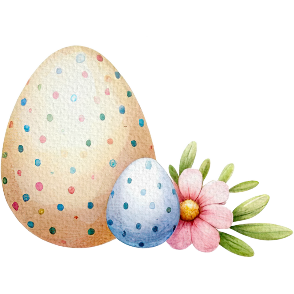 AI generated Easter eggs assets Watercolor isolated png