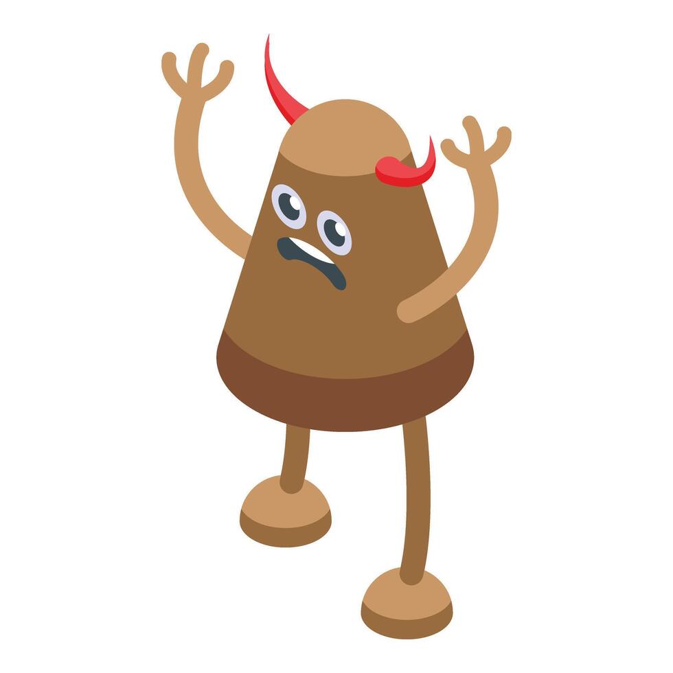 Scary monster alien icon isometric vector. Troll goblin vector