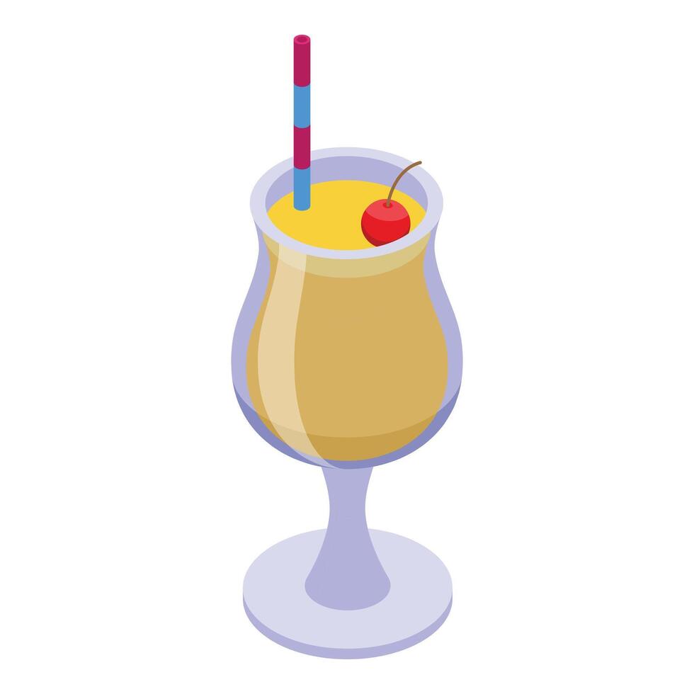 Summer beach cocktail icon isometric vector. Juice minimal vector