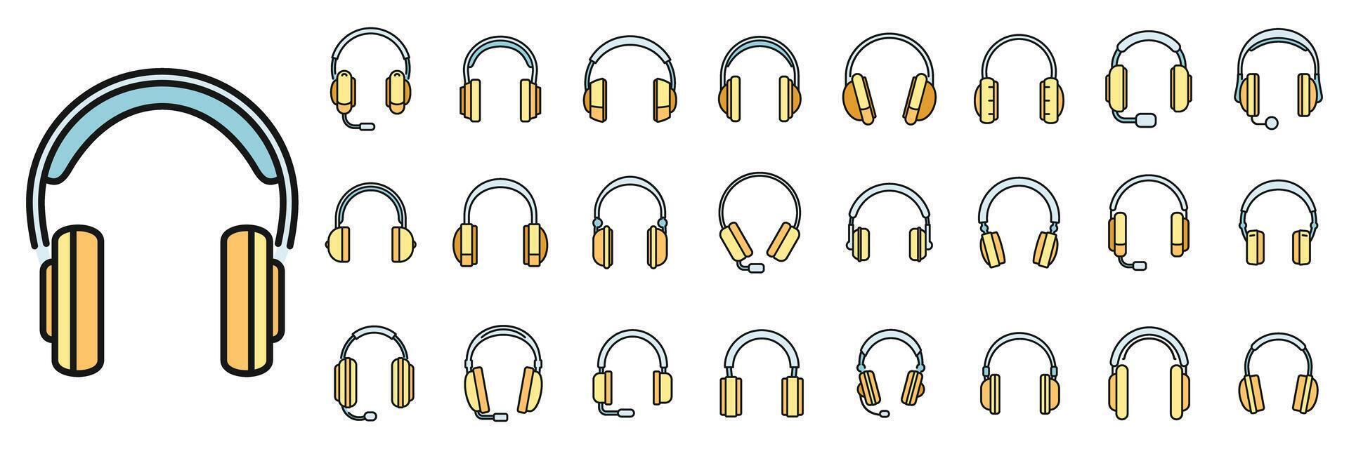 Audio headset vector color