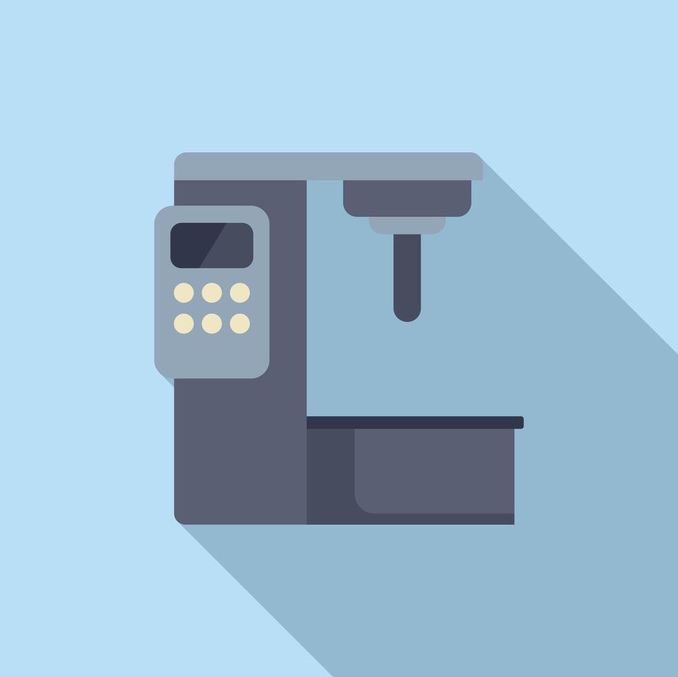 Press cnc machine icon flat vector. Computer design vector