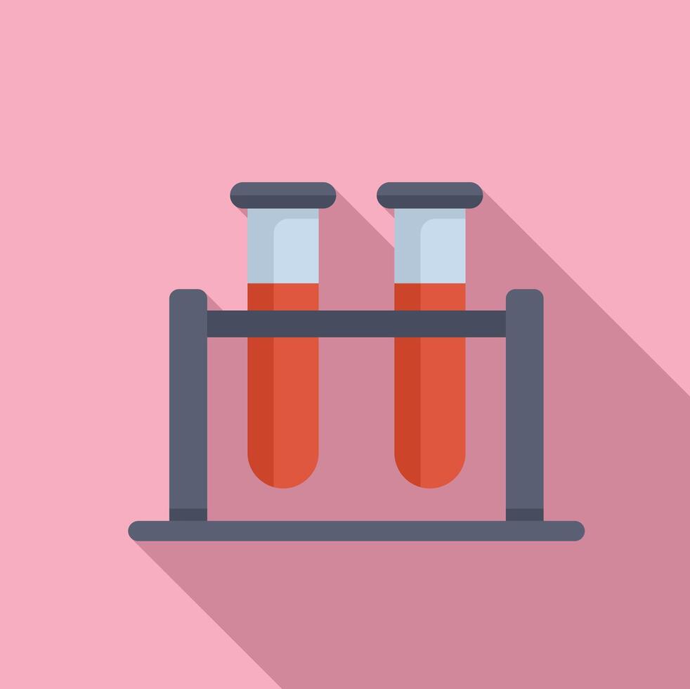 Test tubes stand icon flat vector. System shield vector