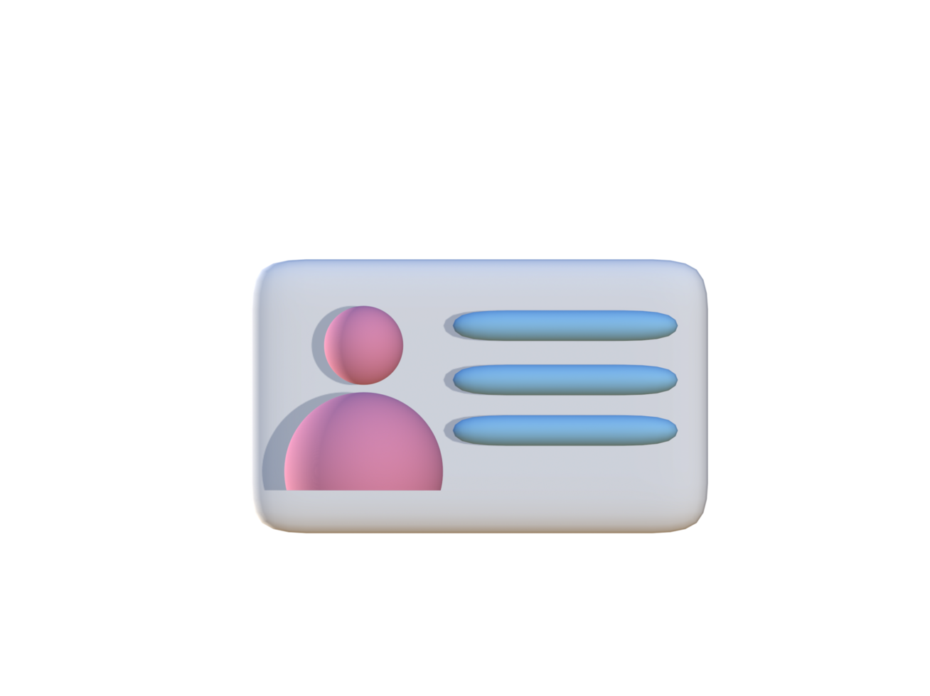 Simple 3D artwork from an ID card with a landscape view png
