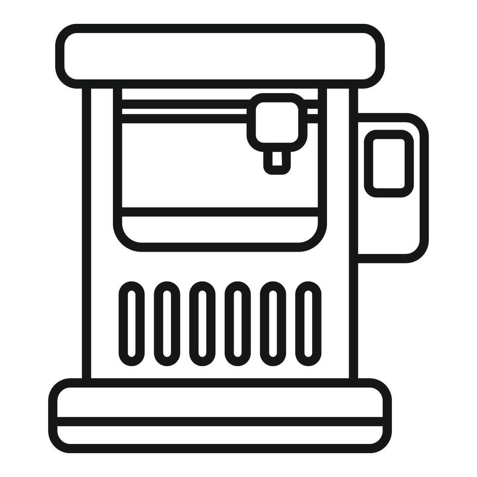 Automated cnc machine icon outline vector. Printer control vector