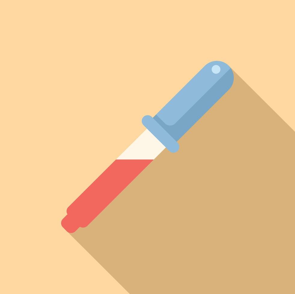 Blood dropper icon flat vector. Antiviral injection vector