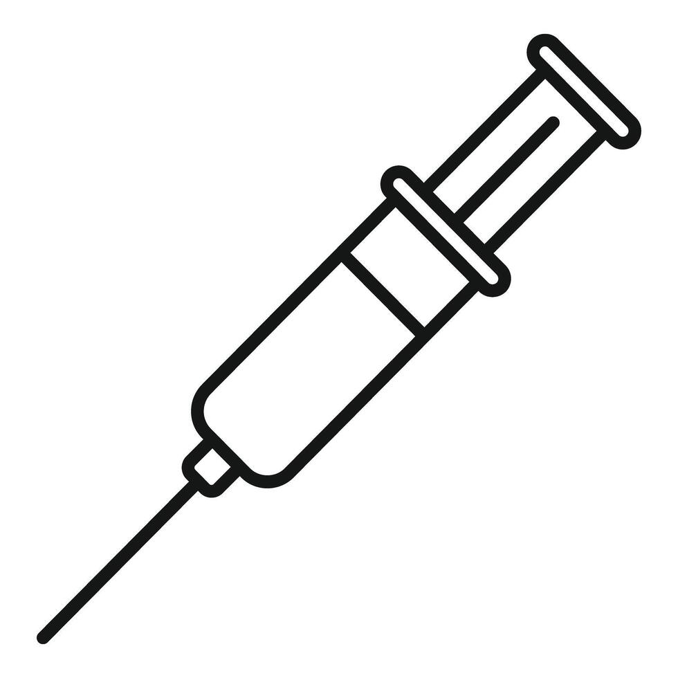 Blood syringe injection icon outline vector. Strong potion vector