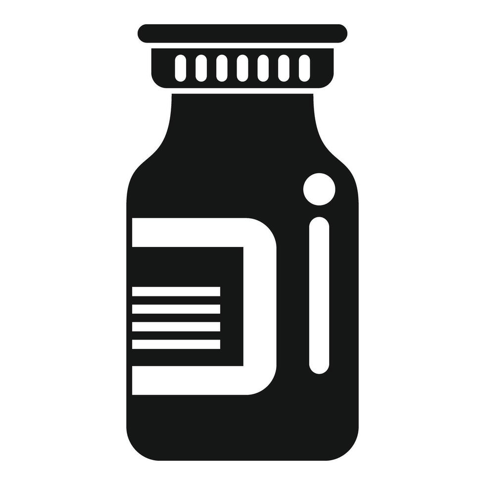 médico botella pastillas icono sencillo vector. fuerte poción suplemento vector