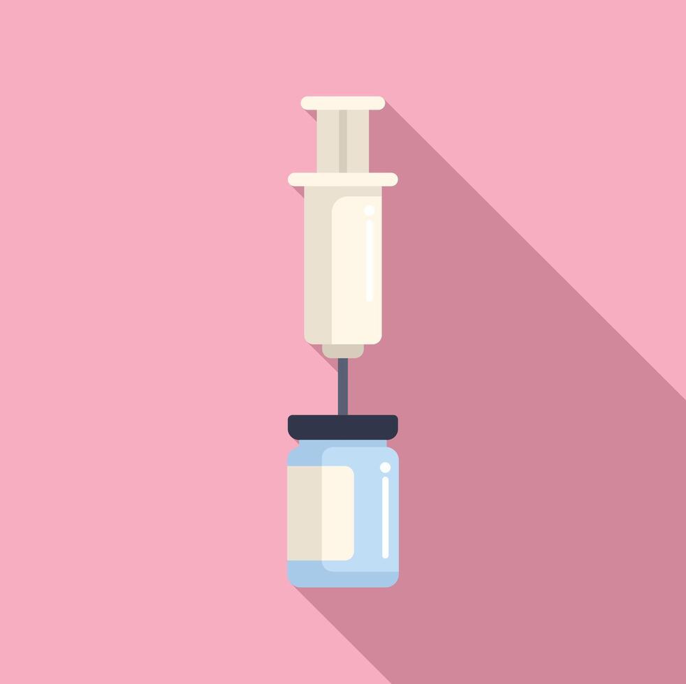 Syringe drug injection icon flat vector. Dose vaccination vector