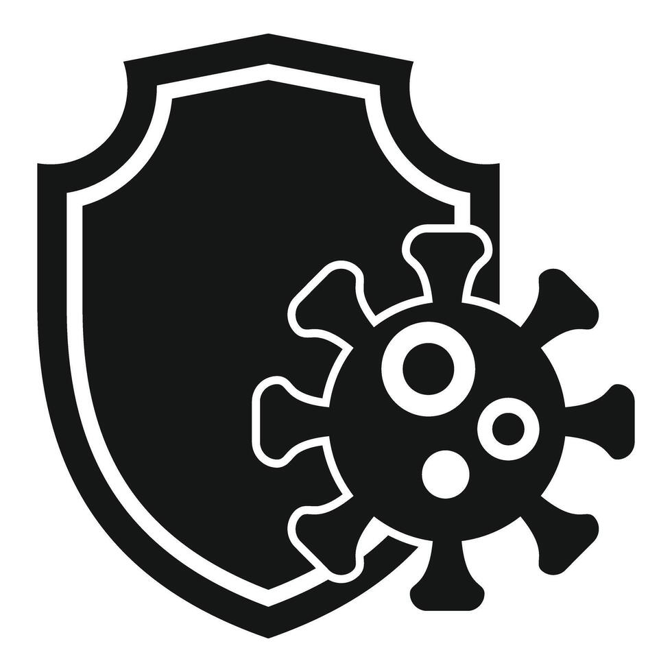 Virus protection shield icon simple vector. Strong potion vector