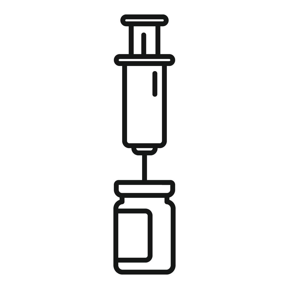 Syringe drug injection icon outline vector. Dose vaccination vector