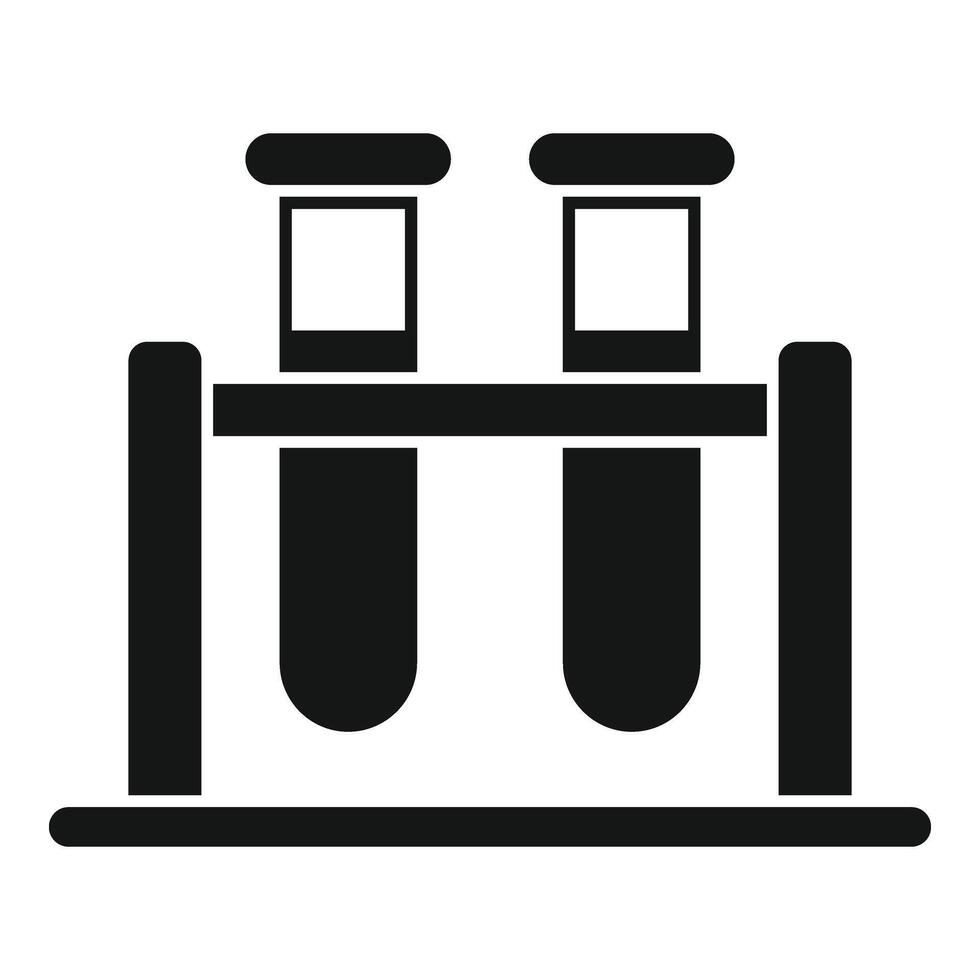 Test tubes stand icon simple vector. System shield vector