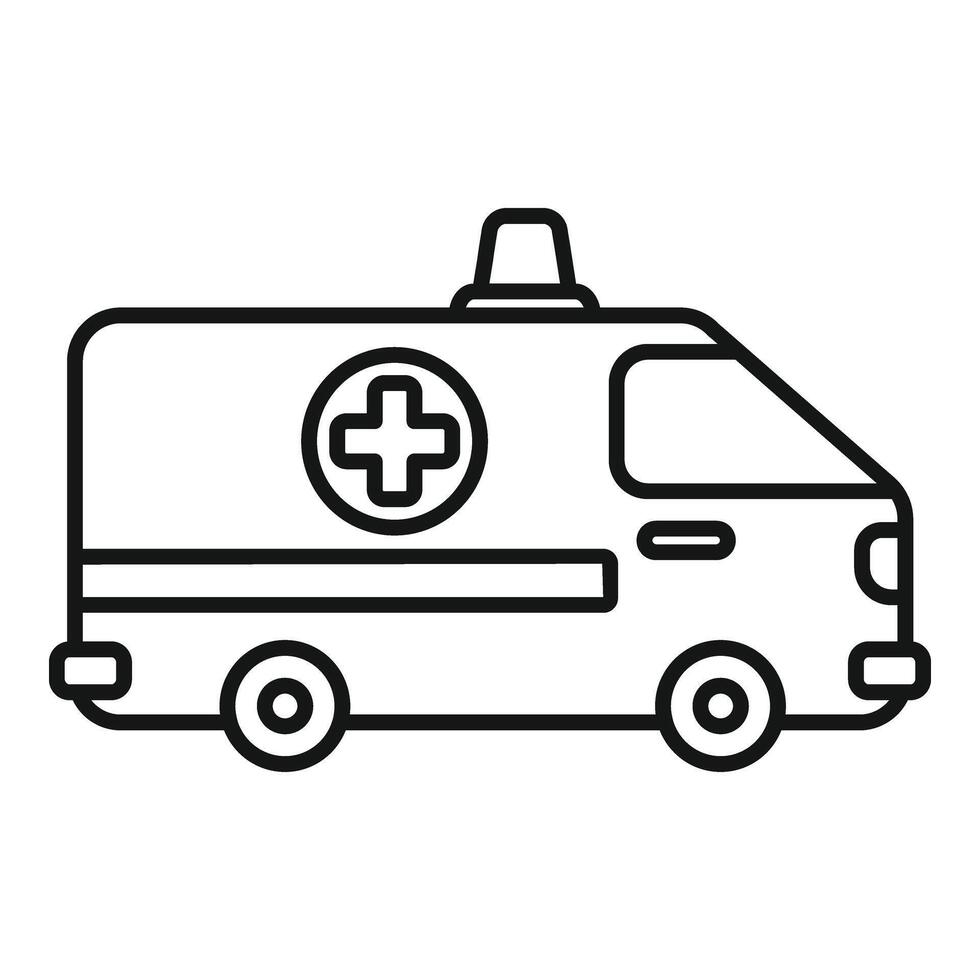 ambulancia coche icono contorno vector. paciente sano ubicación vector