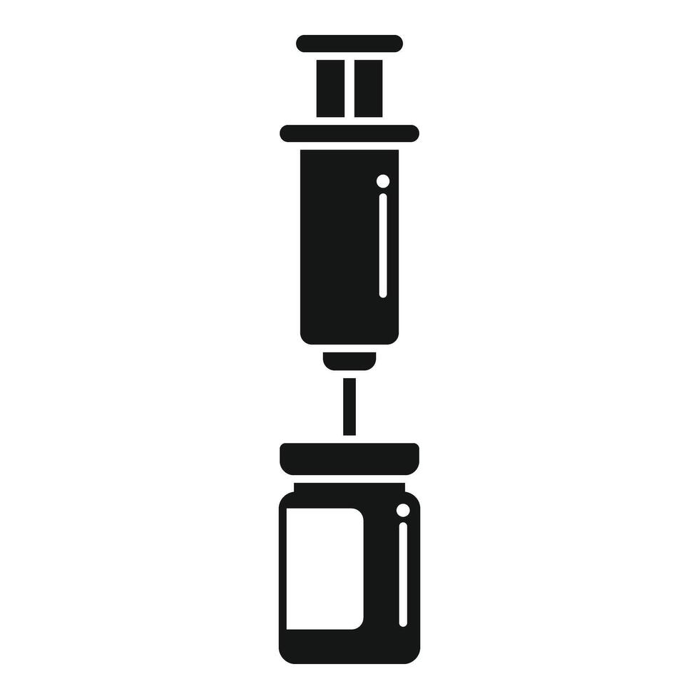 Syringe drug injection icon simple vector. Dose vaccination vector