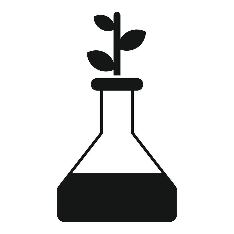 Bio plant flask icon simple vector. Technology experiment vector