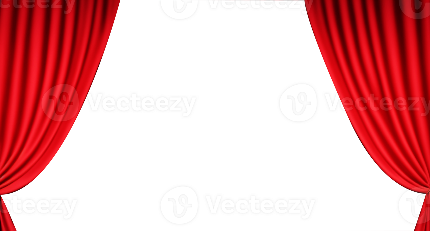 AI generated red curtain with a transparent background png
