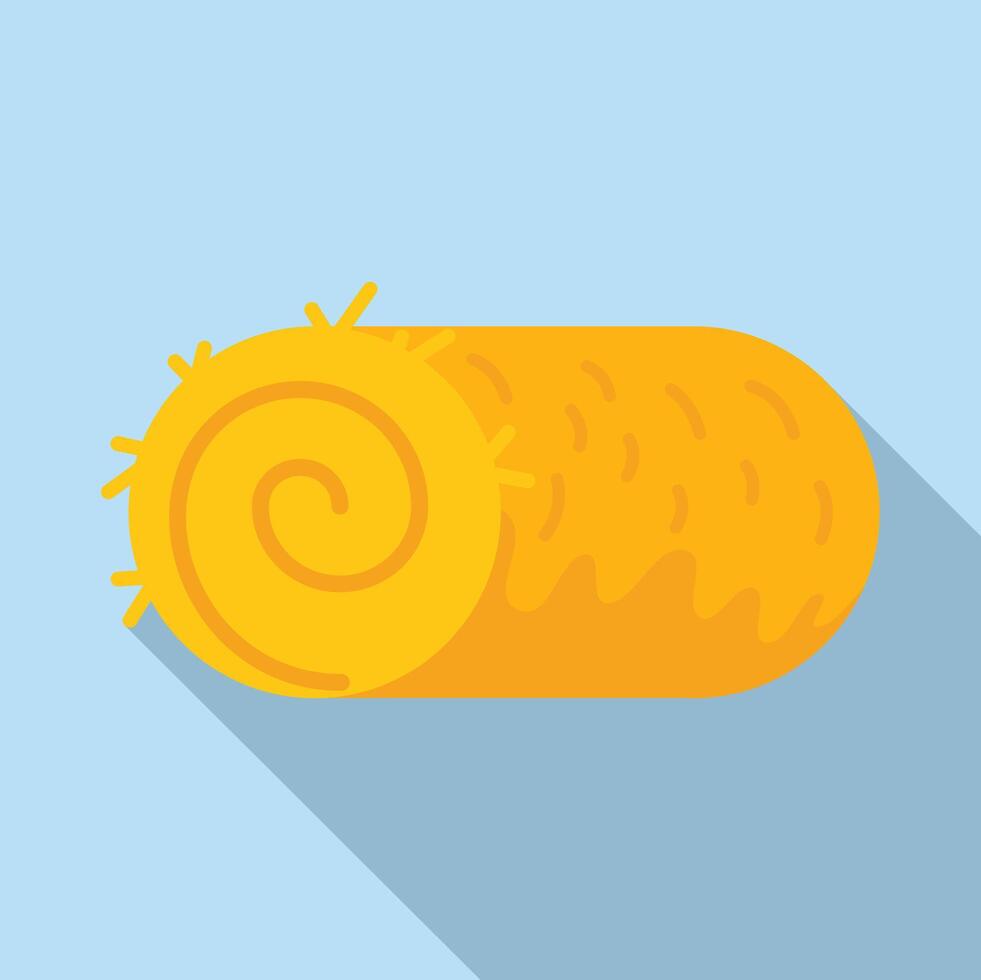 Bale hay roll icon flat vector. Field food straw vector