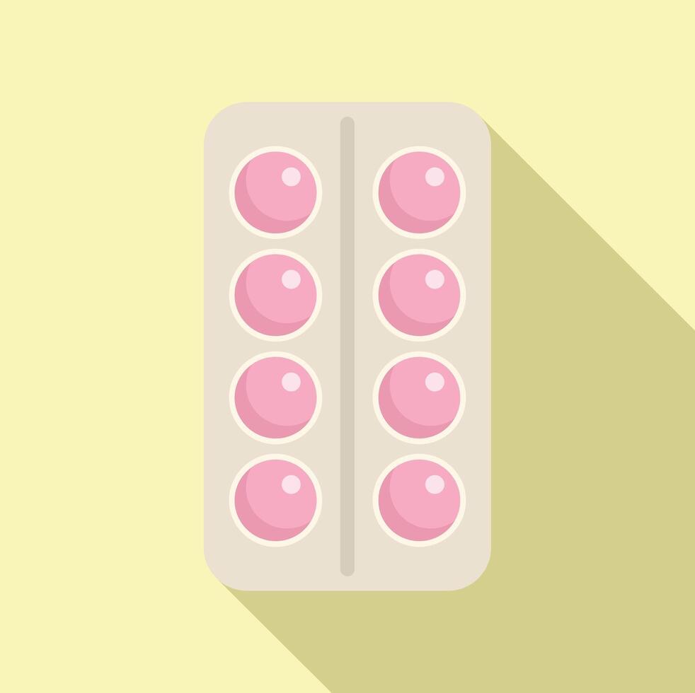 Pills blister icon flat vector. Resistance strong potion vector