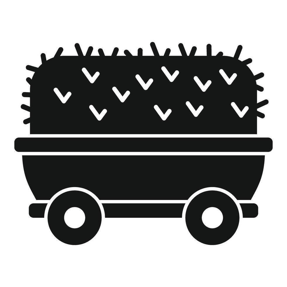 Full wheat wooden cart icon simple vector. Farming natural harvest vector