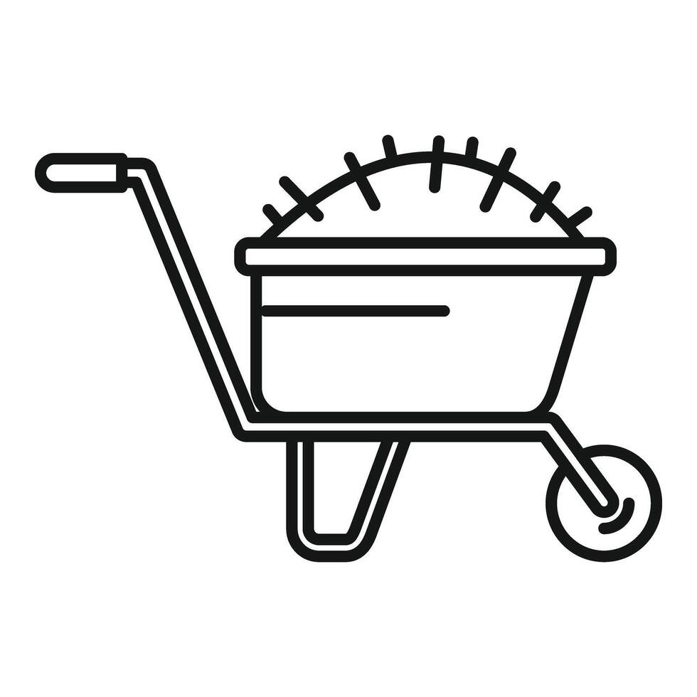 Wheelbarrow bale hay icon outline vector. Field food vector