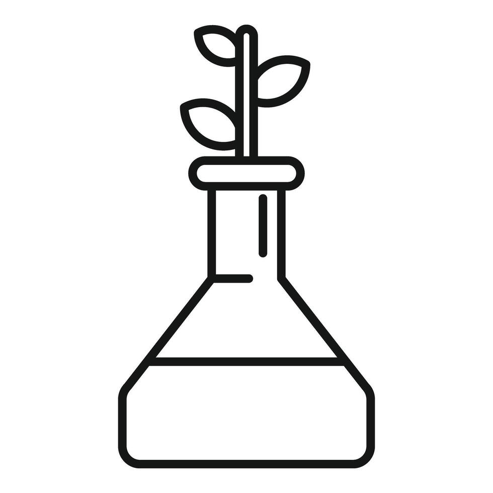 Bio plant flask icon outline vector. Technology experiment vector